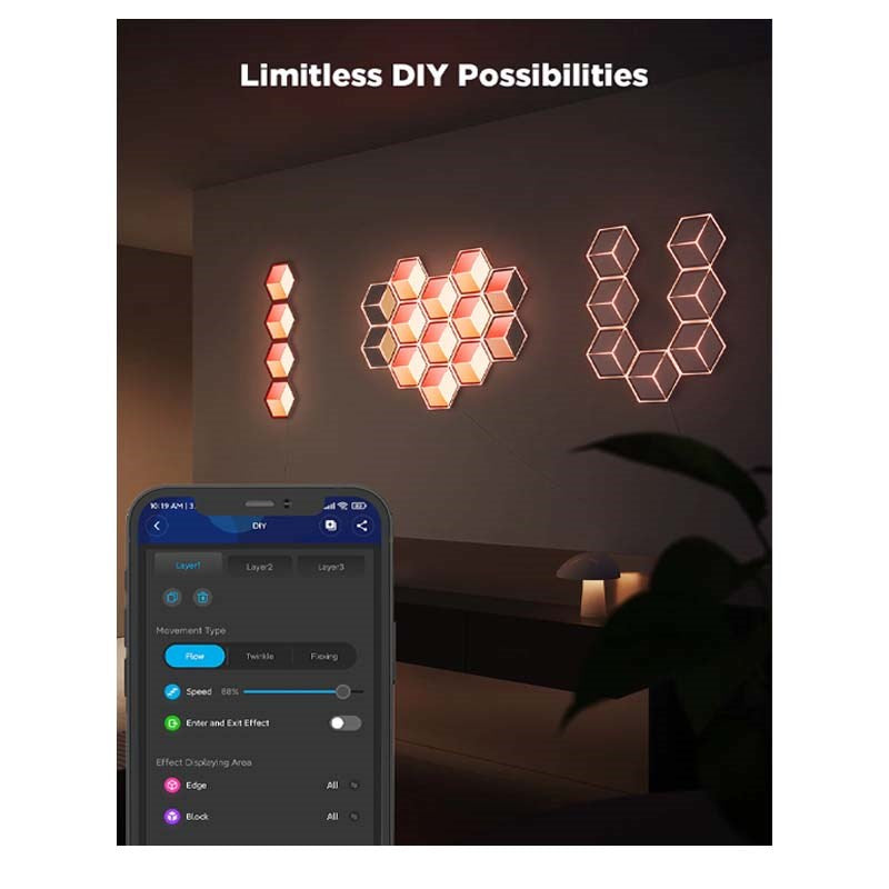 Govee Glide Hexagon Light Panels Ultra 7 Pack - H606A - Meteor Grey Govee Glide Hexagon Light Panels Ultra 7 Pack - H606A - Meteor Grey